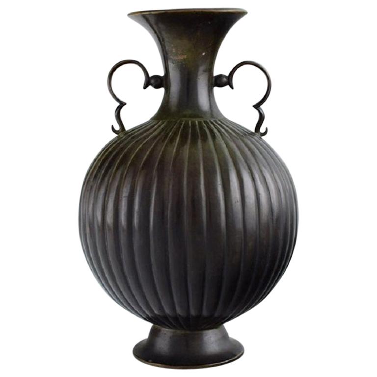 Just Andersen, Denmark, Rare Vase in Bronze, 1930s
