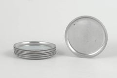 Just Andersen, Denmark. Set of eight coasters in pewter with fluted rim. 1930s