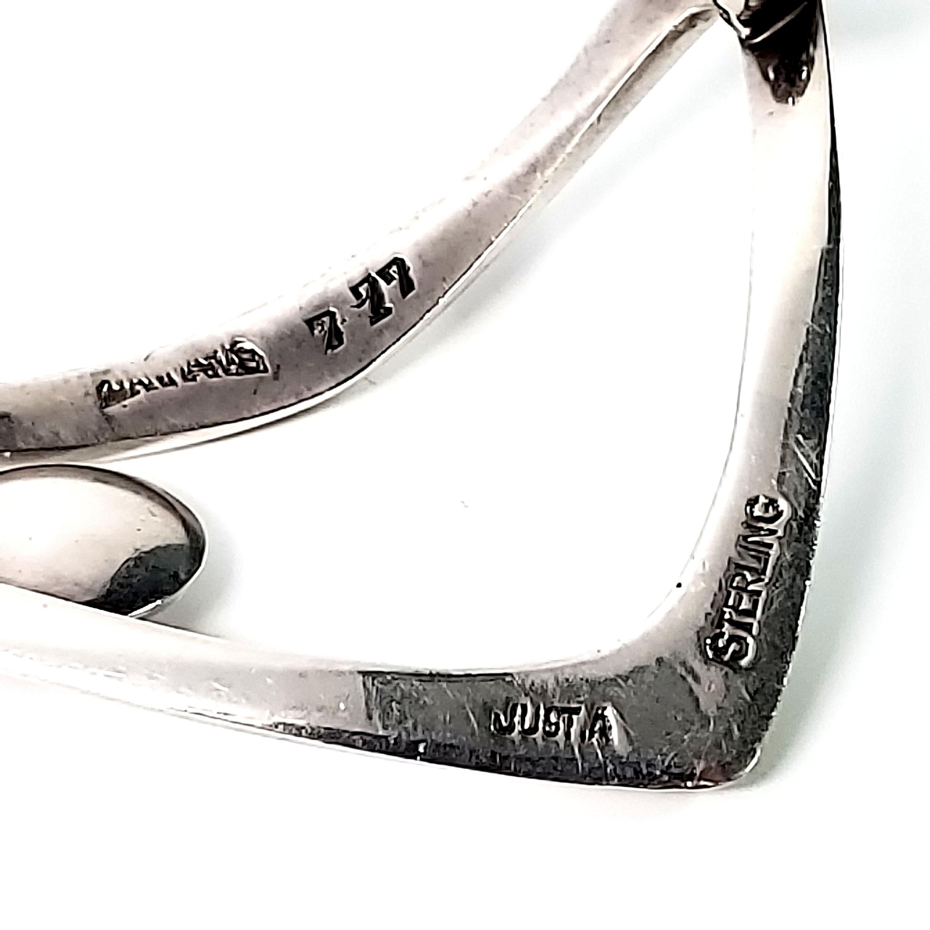 Just Andersen Denmark Sterling Silver Modernist Boomerang Pin #777 1
