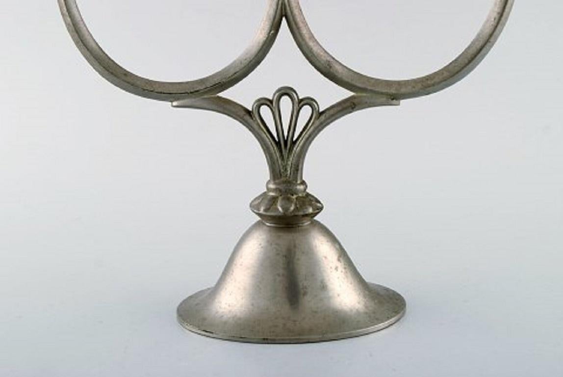 Danish Just Andersen, Denmark, Two Early Candlesticks in Pewter, 1920s-1930s