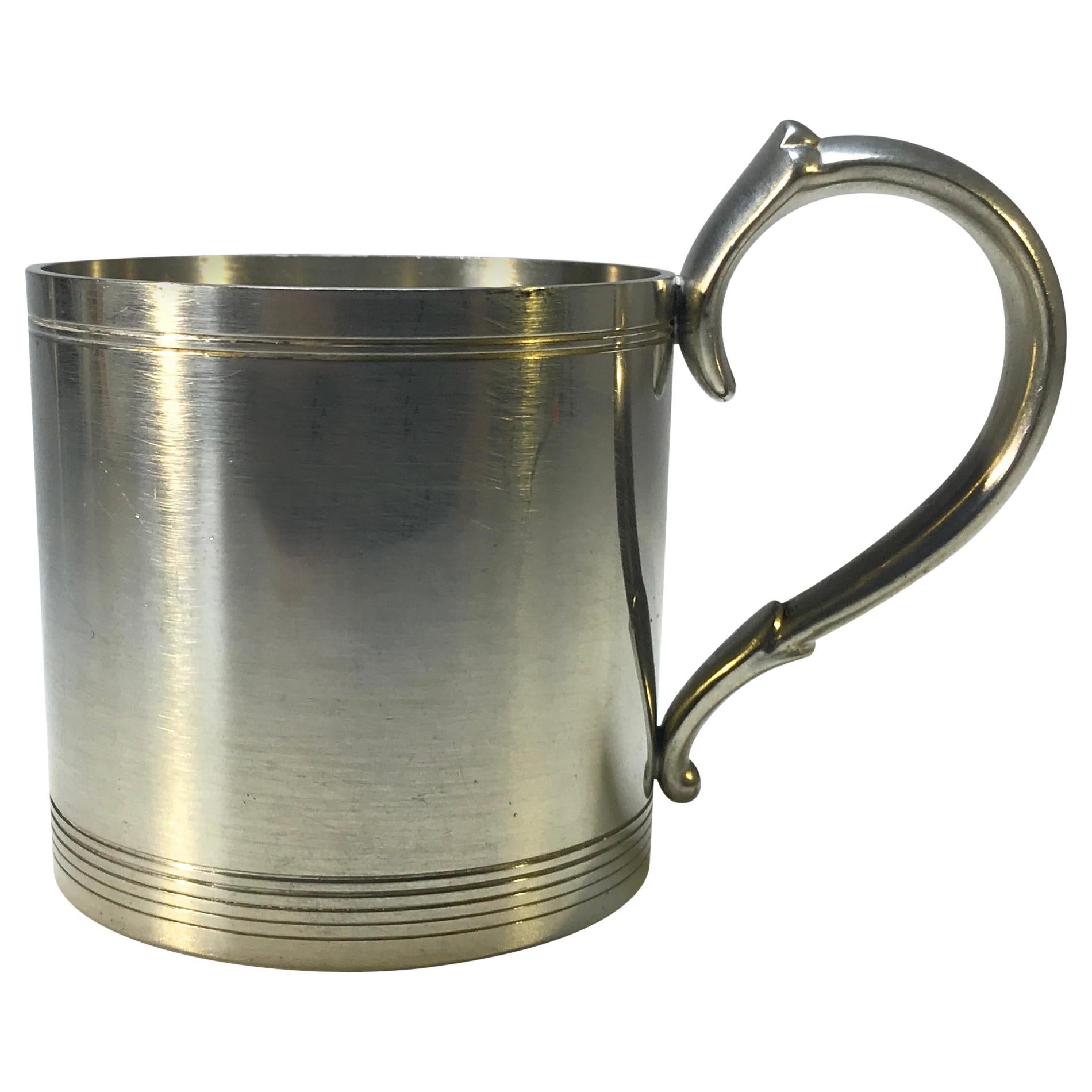 Just Andersen, Denmark, Vintage Polished Pewter 1940s Hot Toddy Cup #1289 For Sale