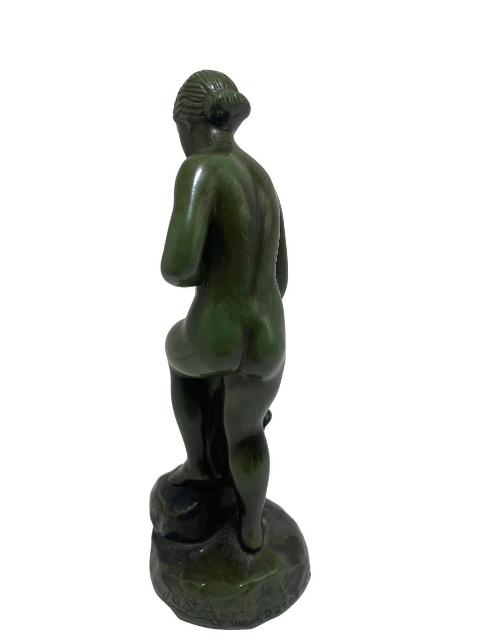 Just Andersen - Disco Metal, Escultura de mujeres desnudas Art Decó en venta
