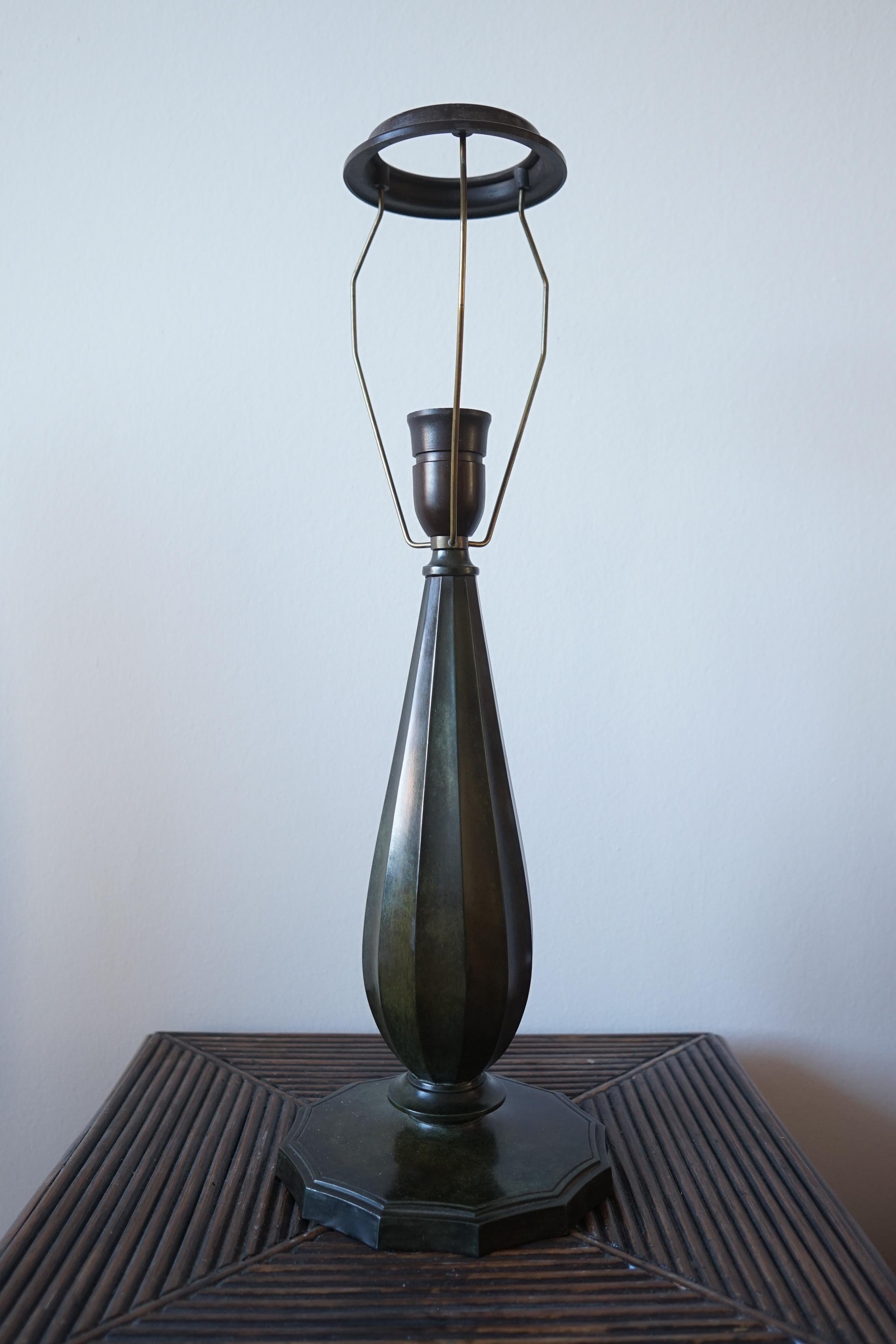 Danish Just Andersen disko metal table lamp 1930’s