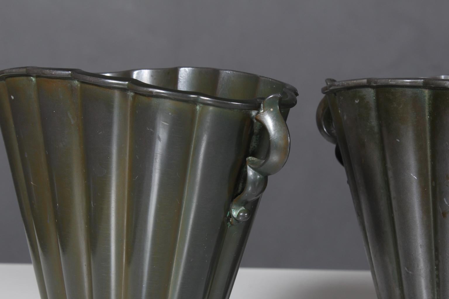 Scandinavian Modern Just Andersen Disko Metal Vases