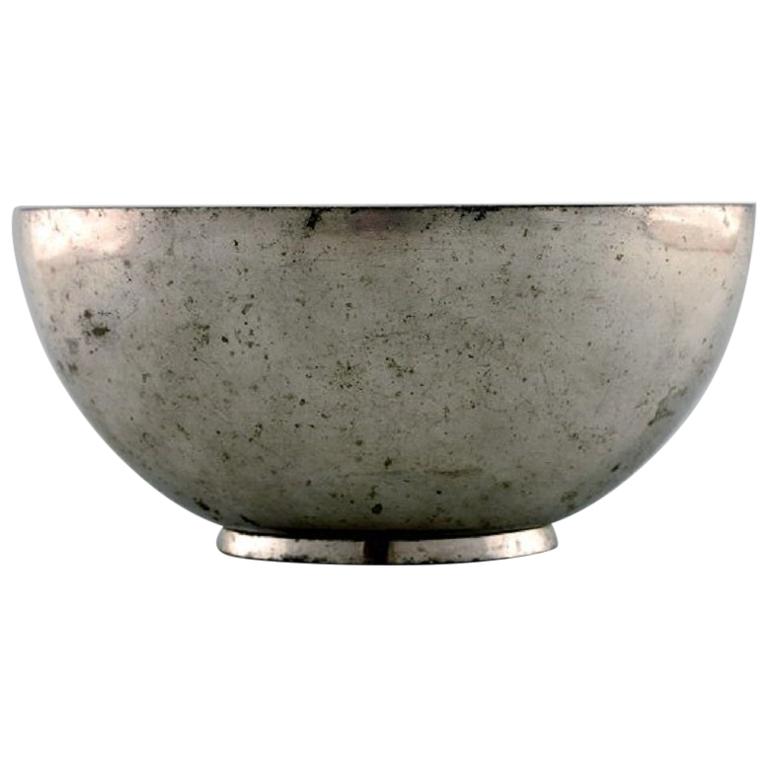 Just Andersen, Early Bowl in Pewter, 1930s