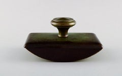 Just Andersen, Early Ink Well and Ink Blotter in Alloy Bronze, 1930s-1940s