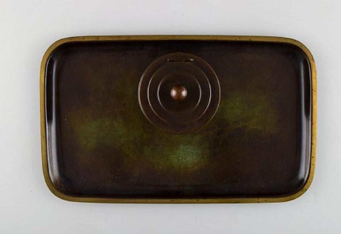Mid-20th Century Just Andersen, Early Ink Well and Ink Blotter in Alloy Bronze, 1930s-1940s For Sale
