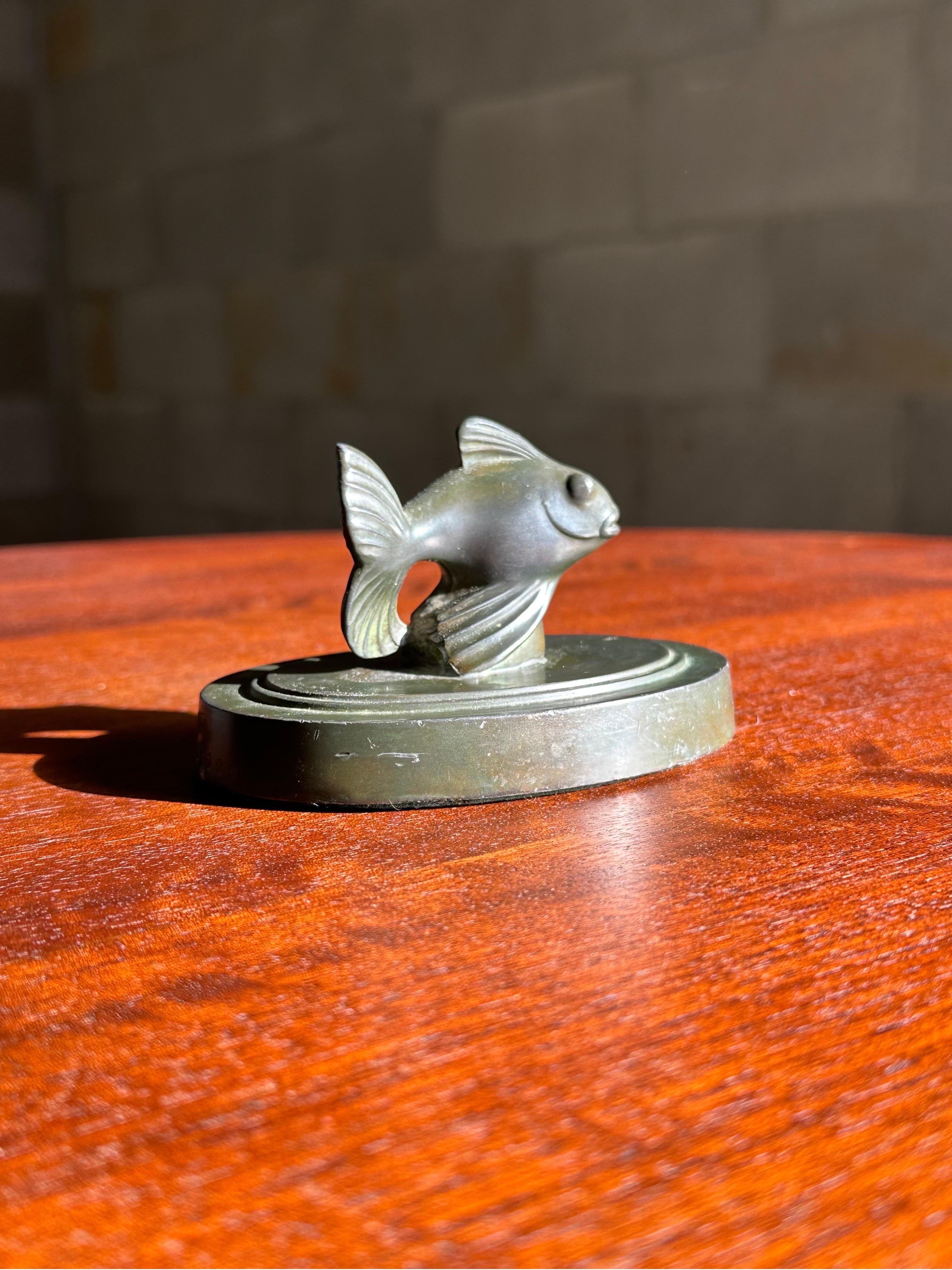 Just Andersen Fantail Fish Paperweight, 1930s, Art Deco For Sale 1