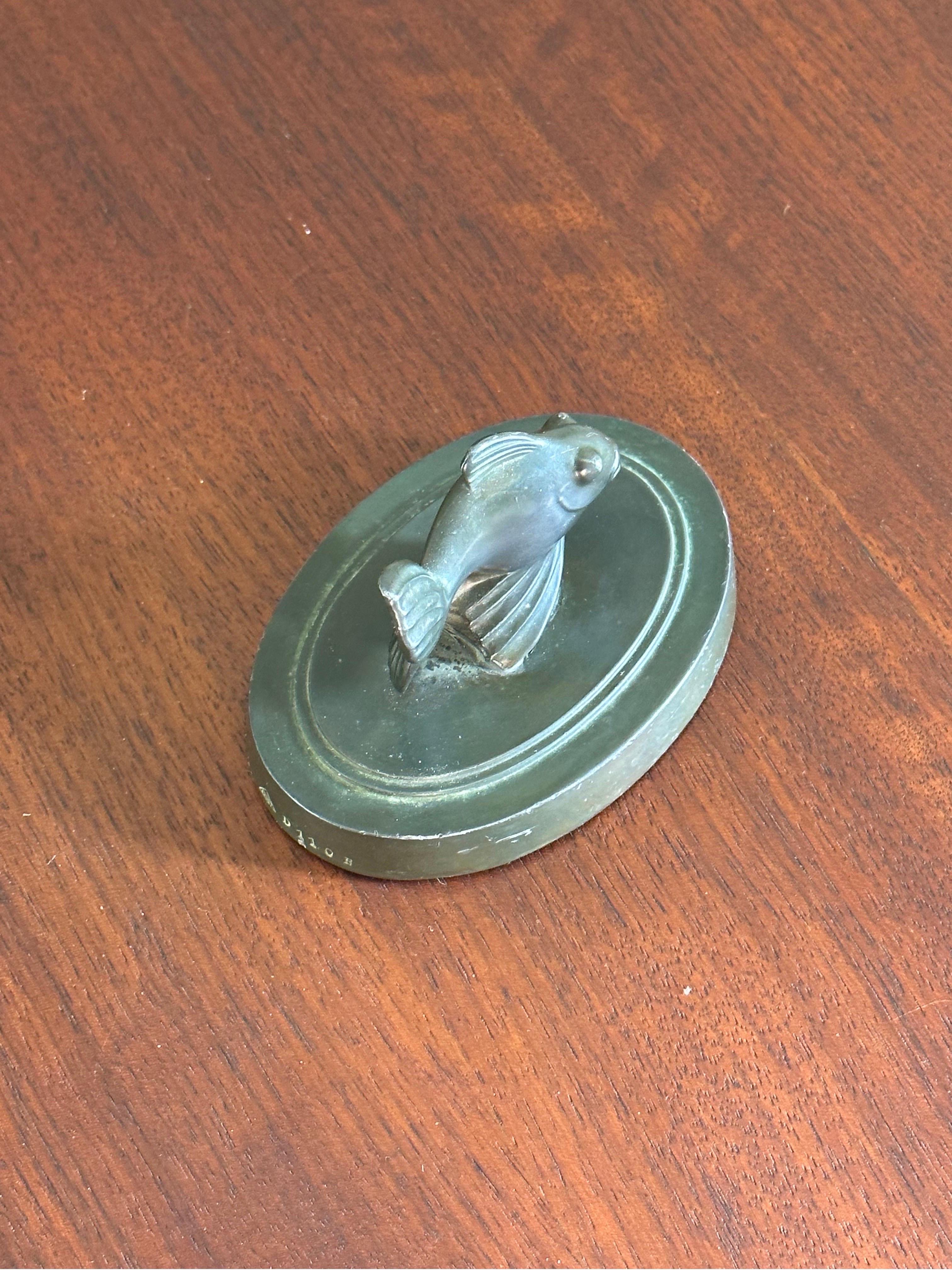 Just Andersen Fantail Fish Paperweight, 1930s, Art Deco For Sale 3