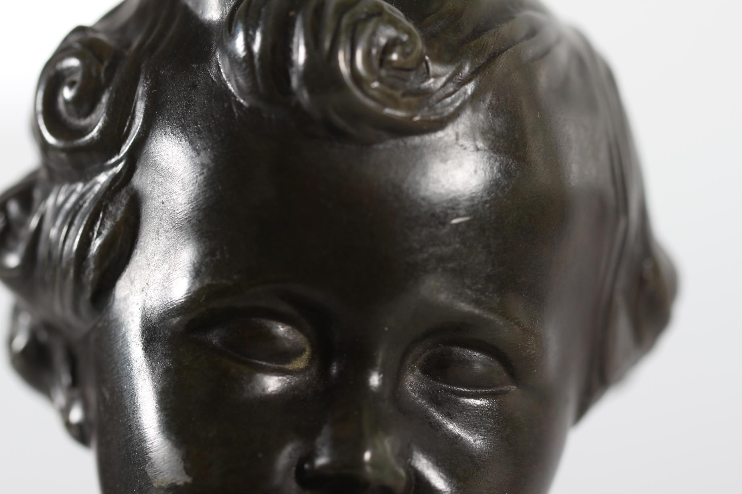 Just Andersen, statuetta di ragazzo nudo in metallo da discoteca, Danimarca anni '40 In condizioni buone in vendita a Silkeborg, Silkeborg