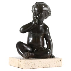Just Andersen Figurilla de Chico Desnudo de Metal Disco, Dinamarca Década de 1940