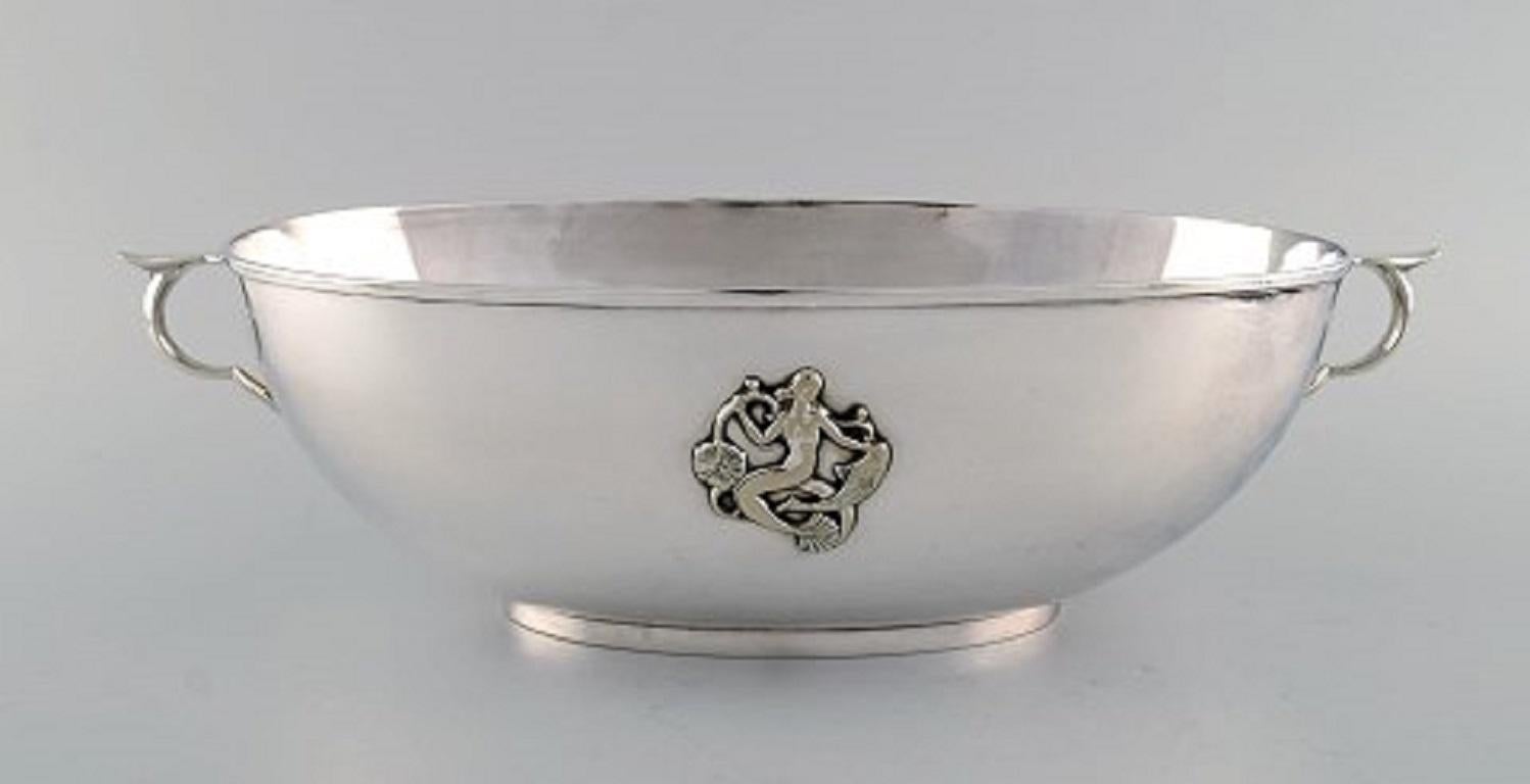 Swedish Just Andersen for Gab, Large Art Deco Jardinière in Plated Silver, 1930s