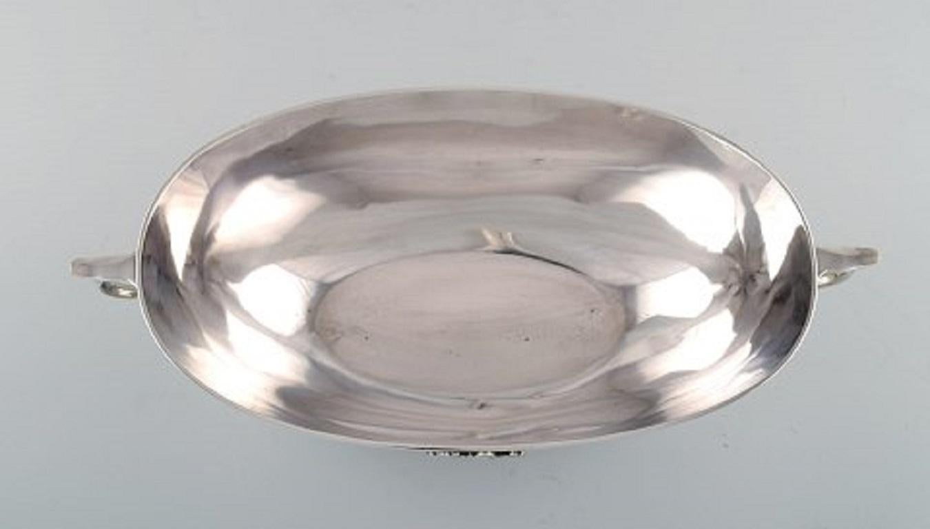 Silver Plate Just Andersen for Gab, Large Art Deco Jardinière in Plated Silver, 1930s