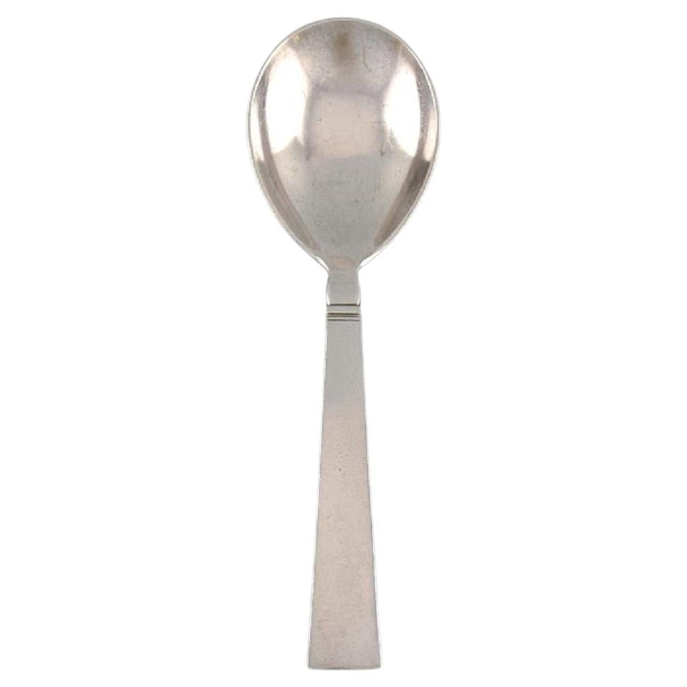 Just Andersen for Georg Jensen, Blok / Acadia Serving Spoon in Sterling Silver For Sale