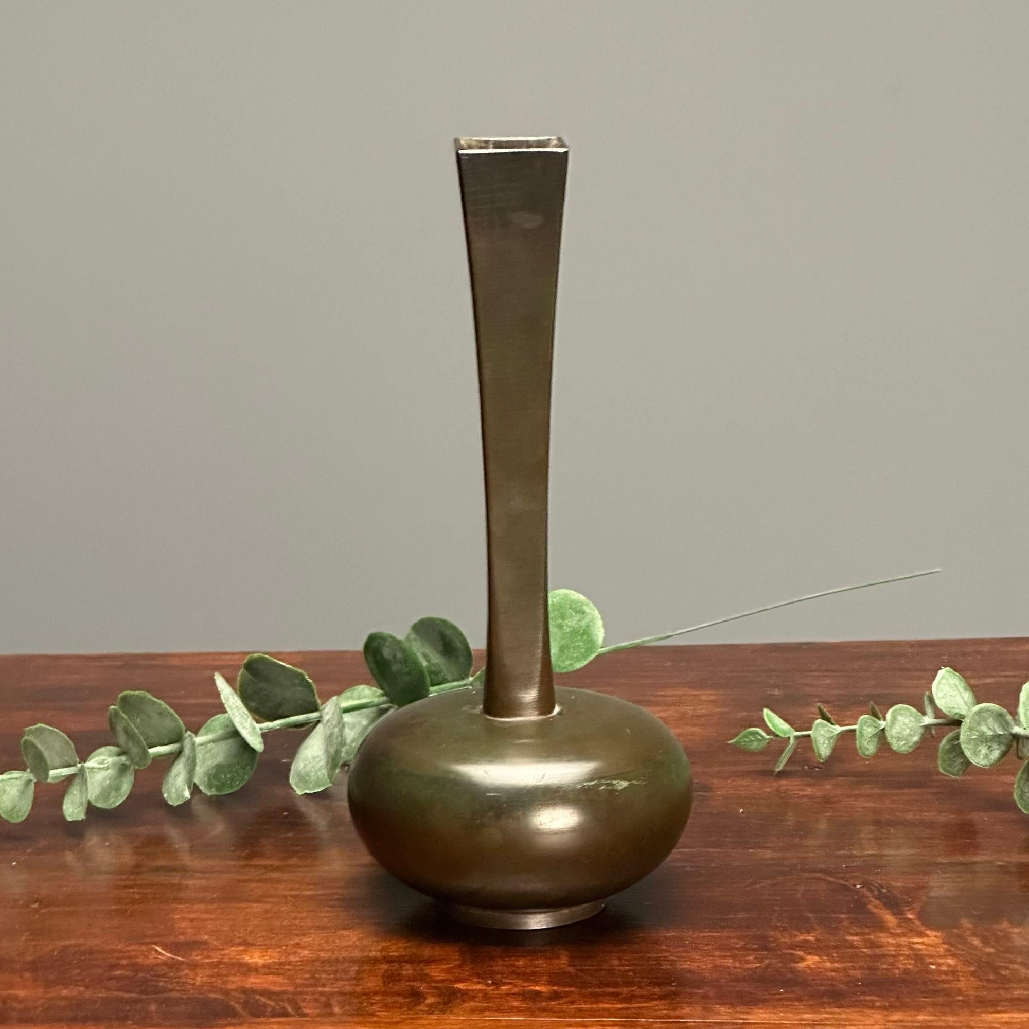 Mid-20th Century Just Andersen, GAB, Swedish Mid-Century Modern, Bronze Vase, Sweden, 1940s For Sale