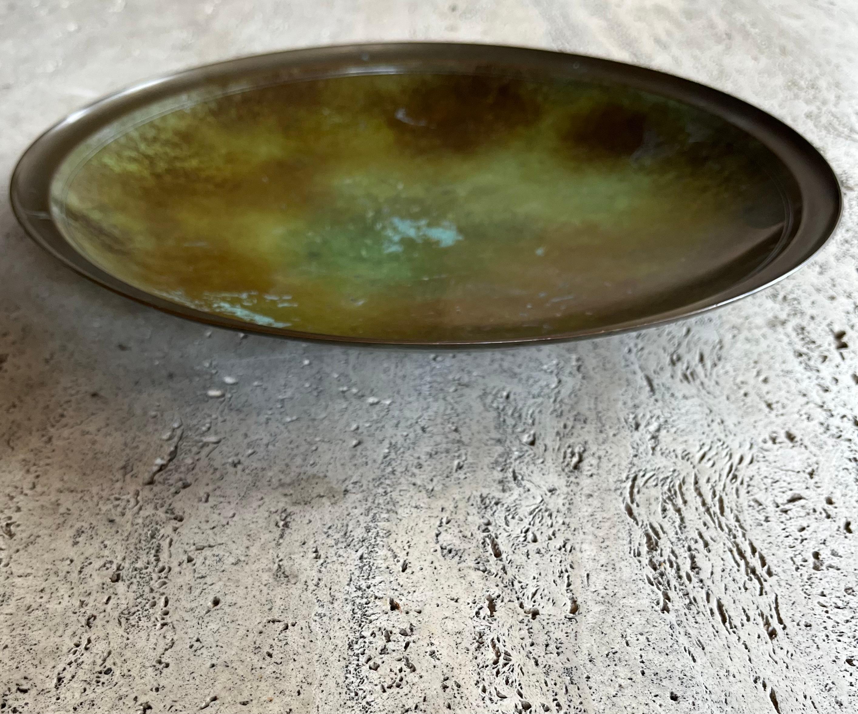Just Andersen large alloyed bronze bowl In Good Condition For Sale In London, GB