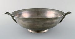 Just Andersen Large Art Deco Pewter Bowl with Handles