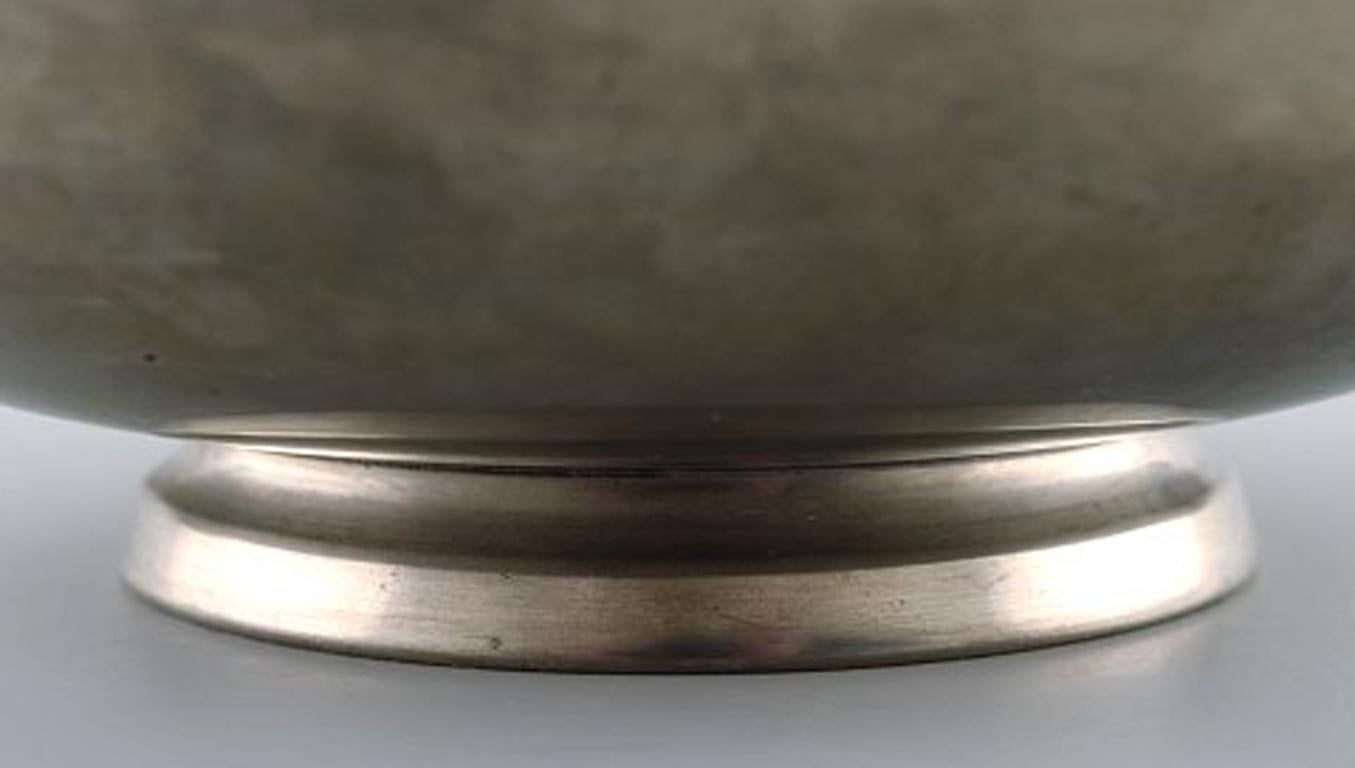 Mid-20th Century Just Andersen Large Art Deco Pewter Bowl with Handles
