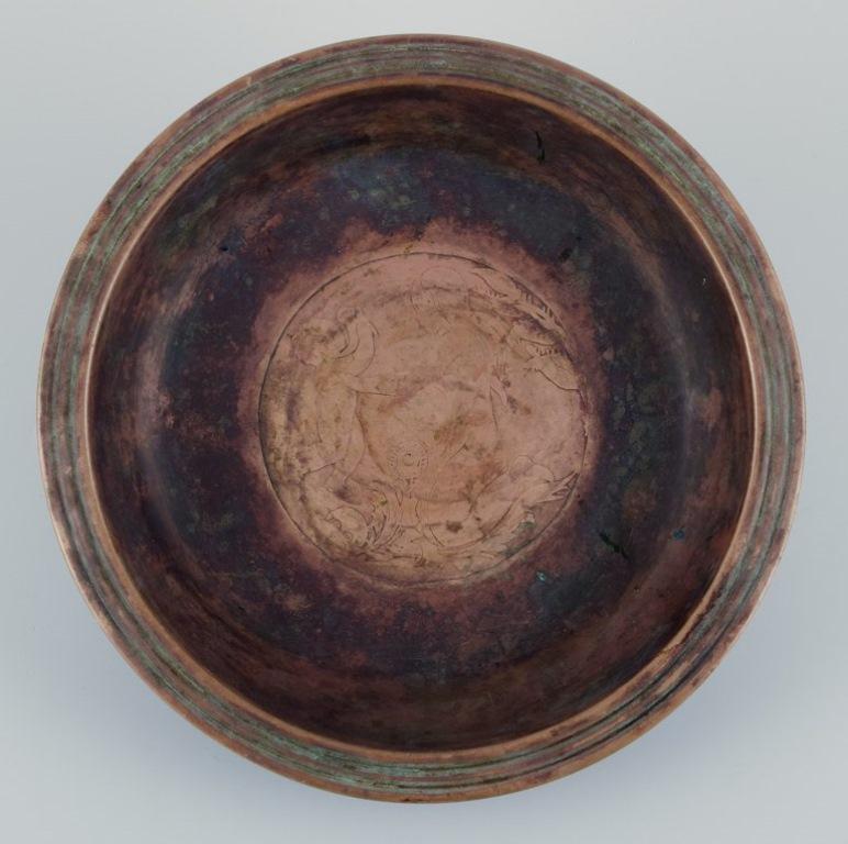 Just Andersen, grand bol en bronze. Art déco.
Modèle rare.
Motif d'une femme et d'un garçon nus.
Modèle B1428.
Dans les années 1930.
En excellent état avec des signes mineurs d'utilisation.
Marqué.
Dimensions : Diamètre 25,5 cm x hauteur 4,5 cm.