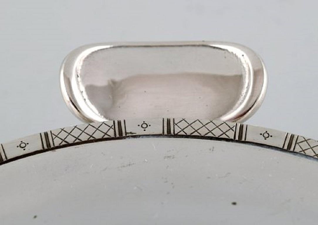 Just Andersen Lidded Bowl with Handles in Sterling Silver, circa 1950s In Good Condition For Sale In Copenhagen, DK