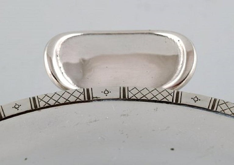 Just Andersen Lidded Bowl with Handles in Sterling Silver, circa 1950s In Good Condition For Sale In Copenhagen, Denmark