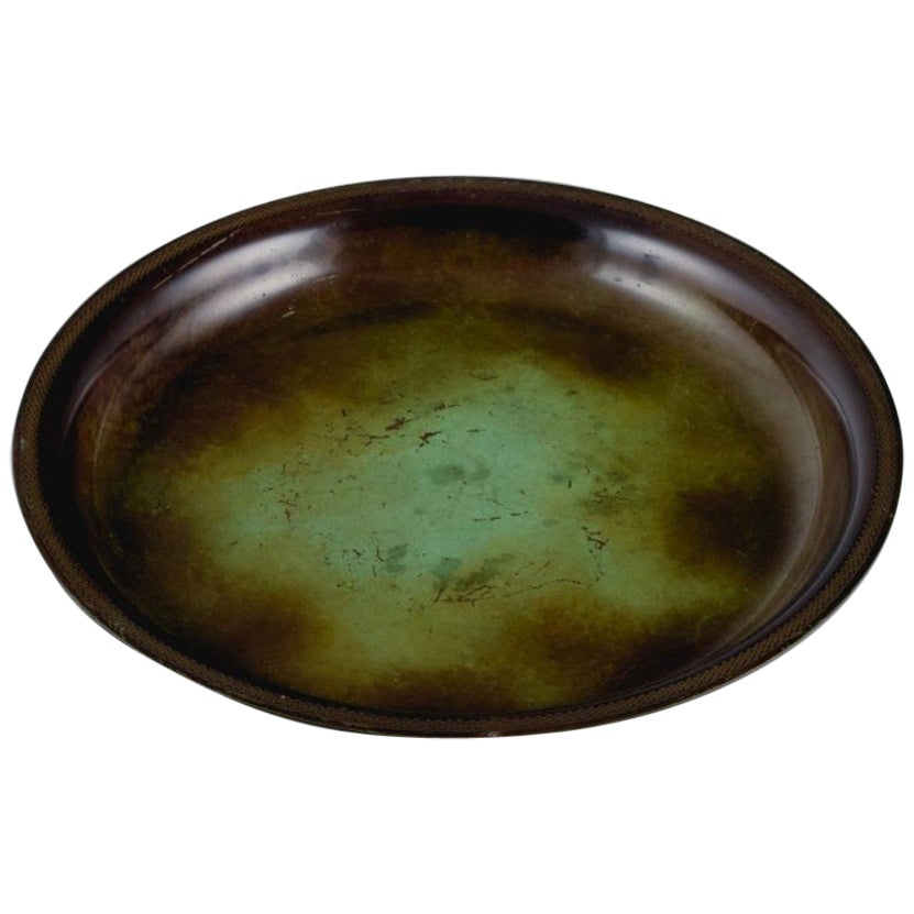 Just Andersen, Low Art Deco Bowl in Alloyed Bronze, 1930/40s
