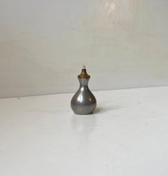 Just Andersen Miniature Oil Lamp in Pewter & Brass, 1930s