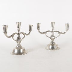 Just Andersen - Pair of pewter Candelabras - Scandinavian modern 1930's