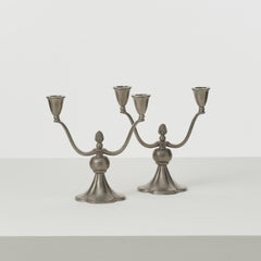 Just Andersen Pewter candelabras ‘model 769’ - Sweden, 1920s
