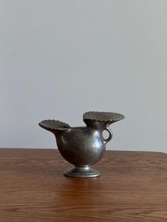 Just Andersen Pewter Double-Spout Vase, Model 1226, Denmark, Early 20th Century