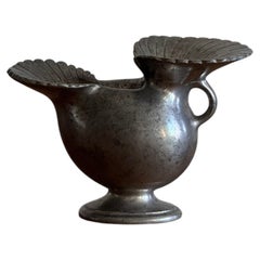Just Andersen Pewter Double-Spout Vase, Model 1226, Denmark, Early 20th Century