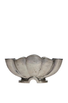 Just Andersen Pewter Vase and Candle Holder, 1930s, Denmark
