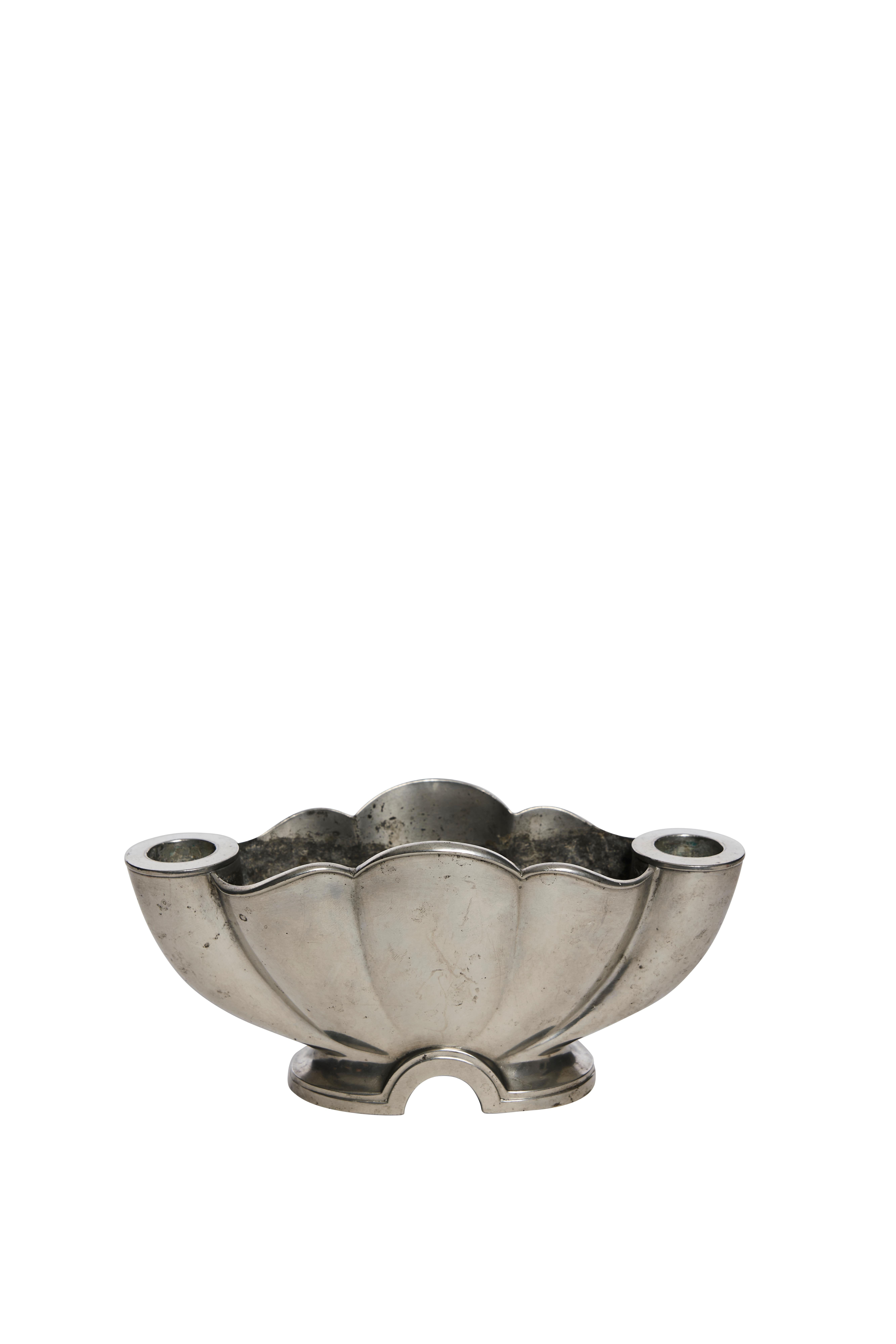 Vaso e portacandele in peltro Just Andersen, anni '30, Danimarca In condizioni buone in vendita a Göteborg, SE