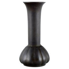 Just Andersen. Rare and early vase in disco metal. Approx. 1930s.