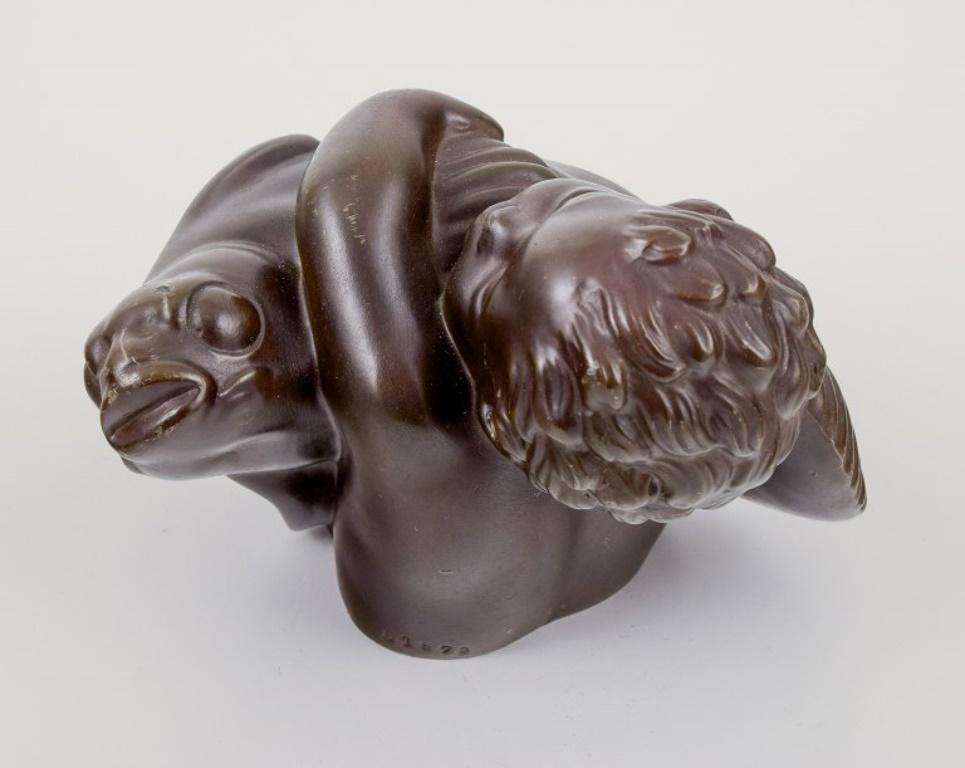 Just Andersen, rara figura di sirena e pesce in metallo 
