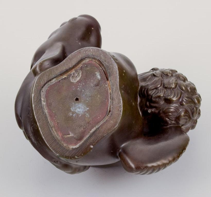 Metallo Just Andersen, rara figura di sirena e pesce in metallo 