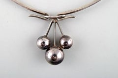 Just Andersen Rare Pendant Necklace of Sterling Silver 1940s