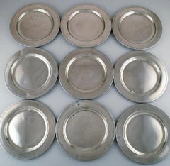 Just Andersen, Set of Nine Art Deco Cover Plates in Pewter, 1930s