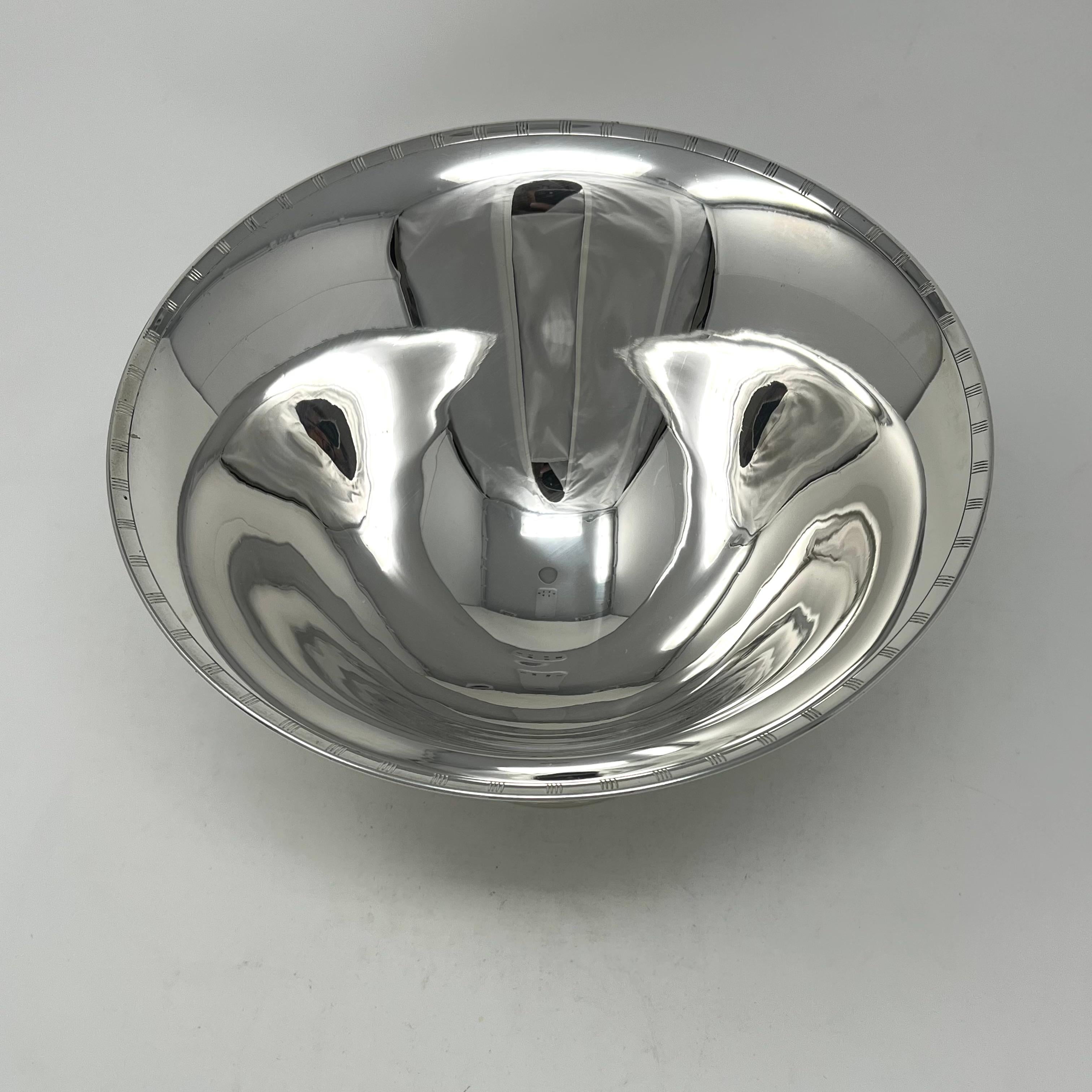 Just Andersen Silver Art Deco Footed Bowl Denmark For Sale 1