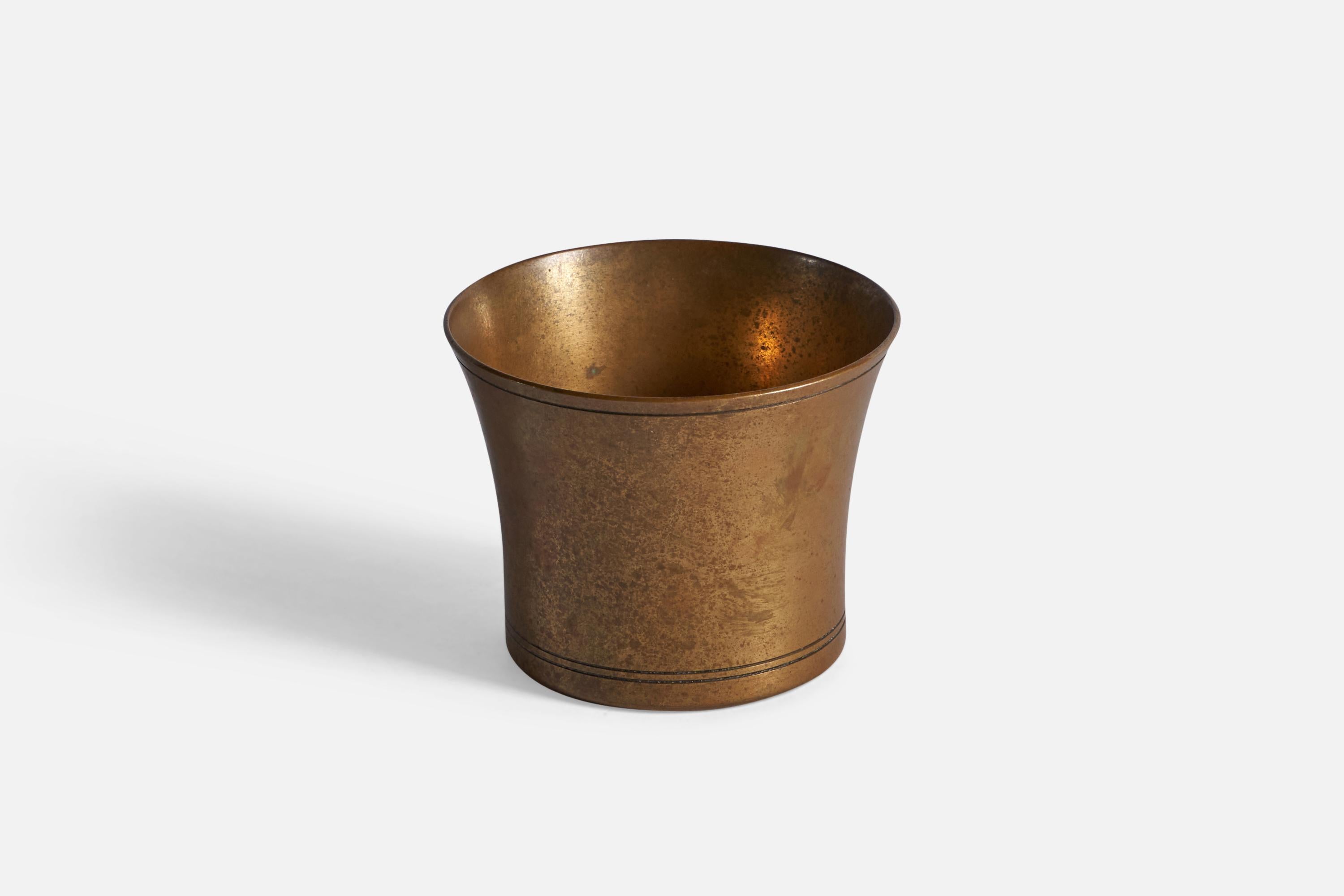 A small bronze vase designed and produced by Just Andersen, Denmark, 1930s.