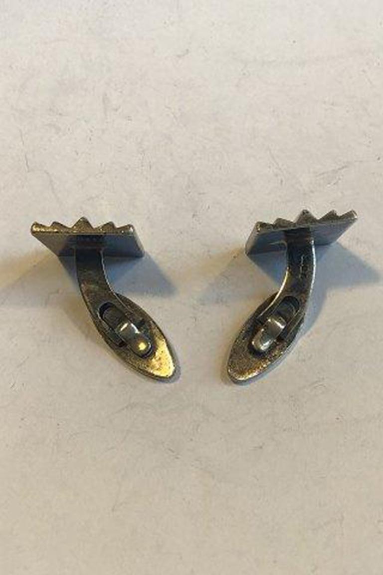 20th Century Just Andersen Sterling Silver Cufflinks For Sale