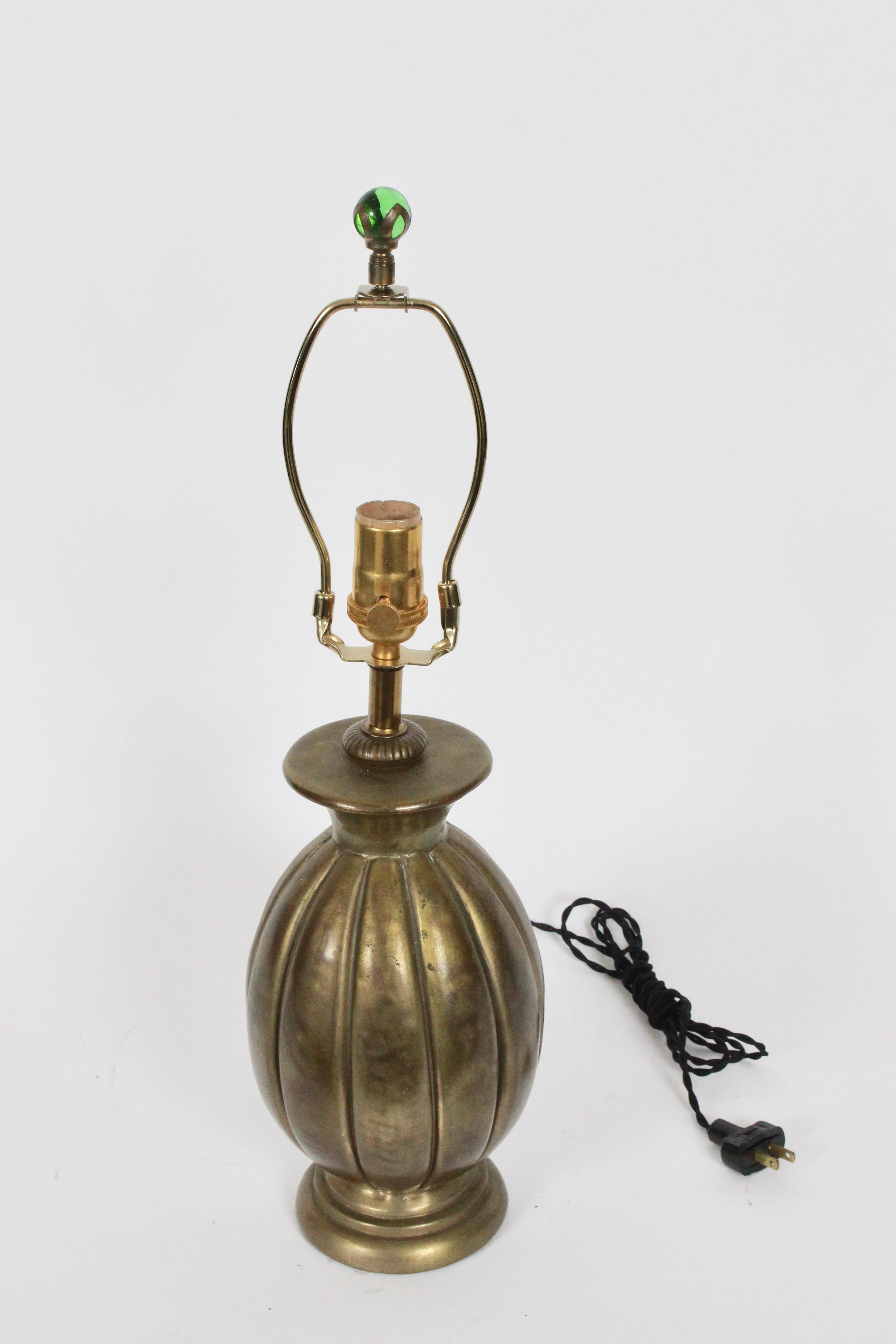 Art Deco Just Andersen Style Bronze Table Lamp, Circa 1940 For Sale
