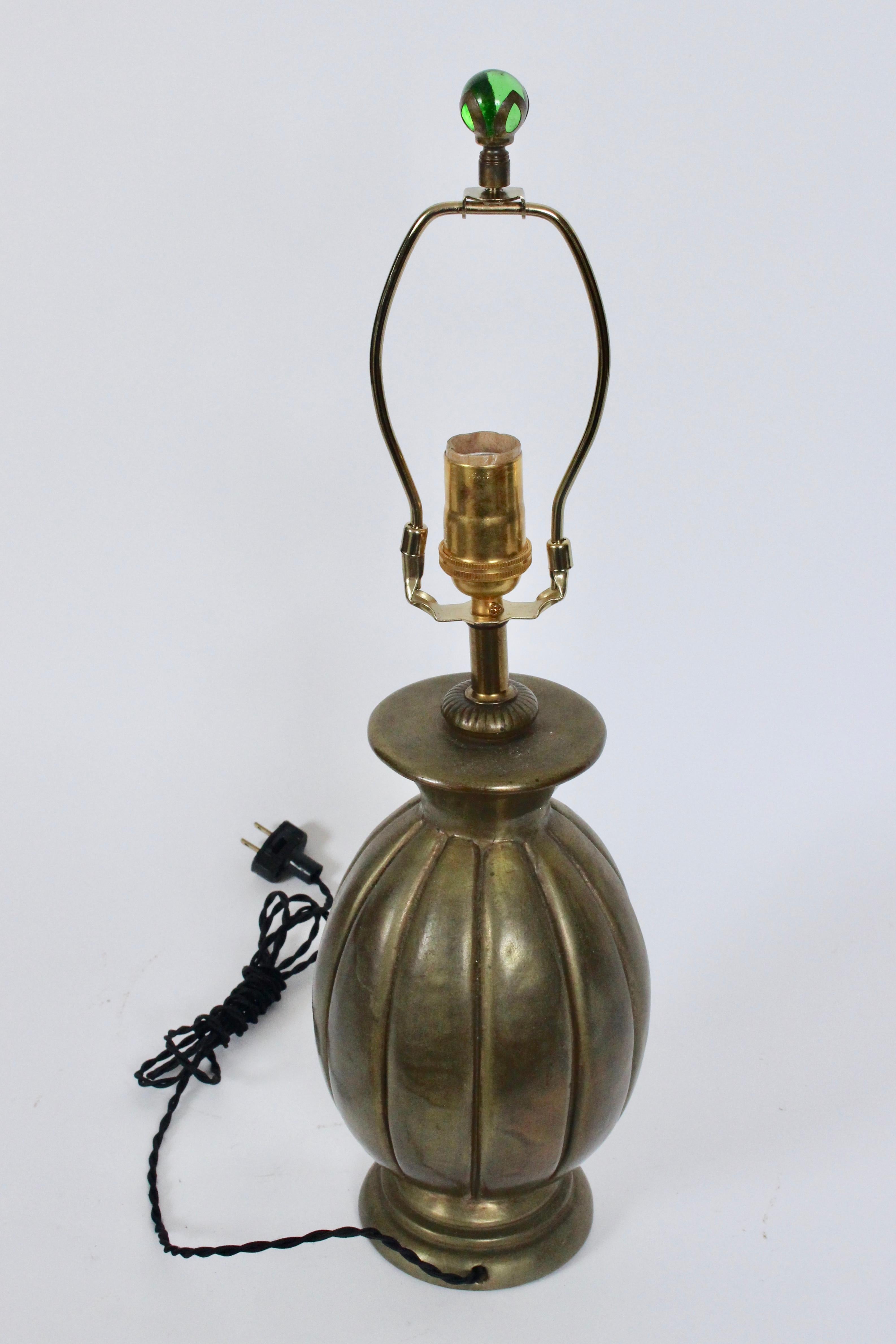 Lampe de table en bronze de style Just Andersen, datant d'environ 1940 Bon état - En vente à Bainbridge, NY