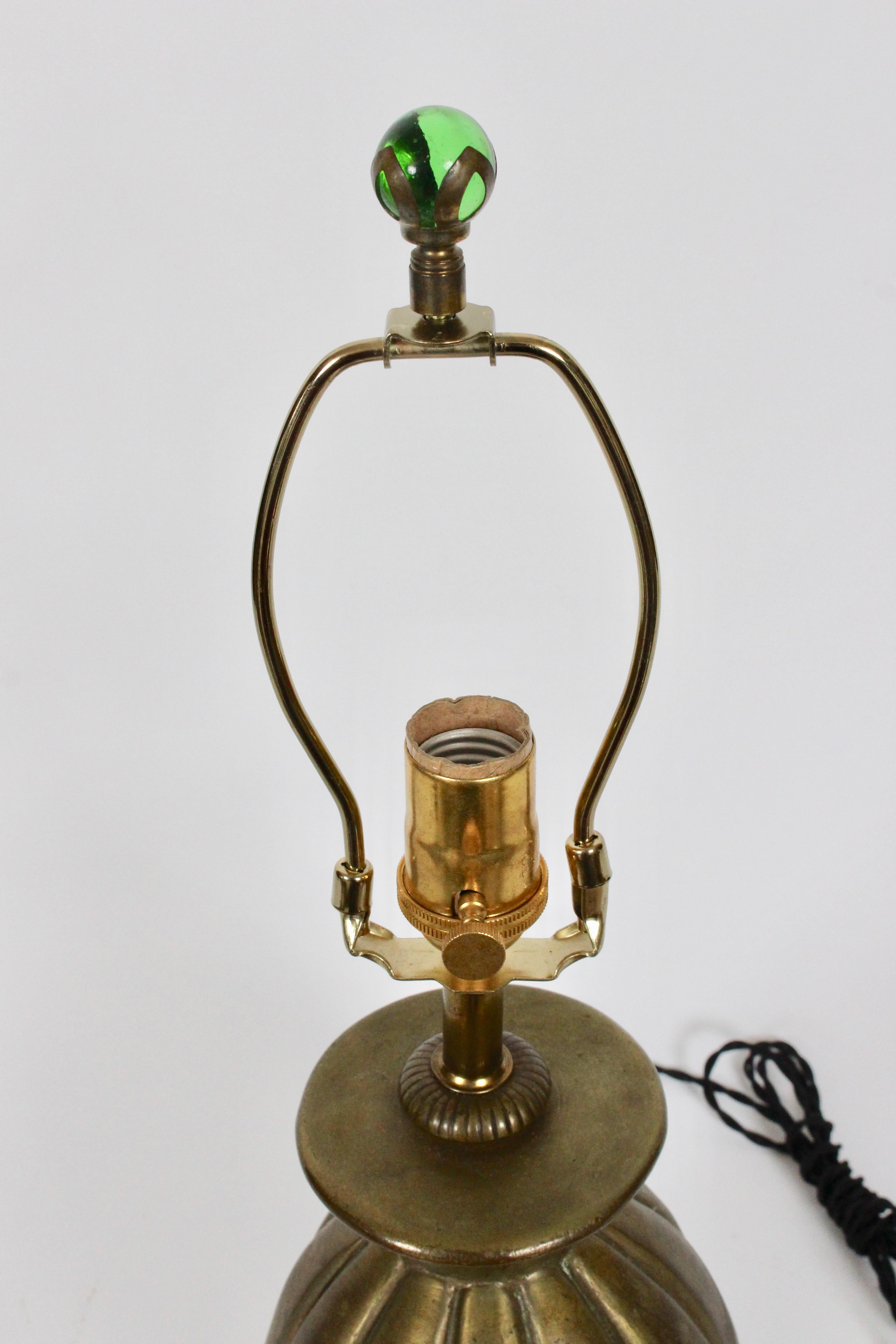 Just Andersen Style Bronze Table Lamp, Circa 1940 In Good Condition For Sale In Bainbridge, NY