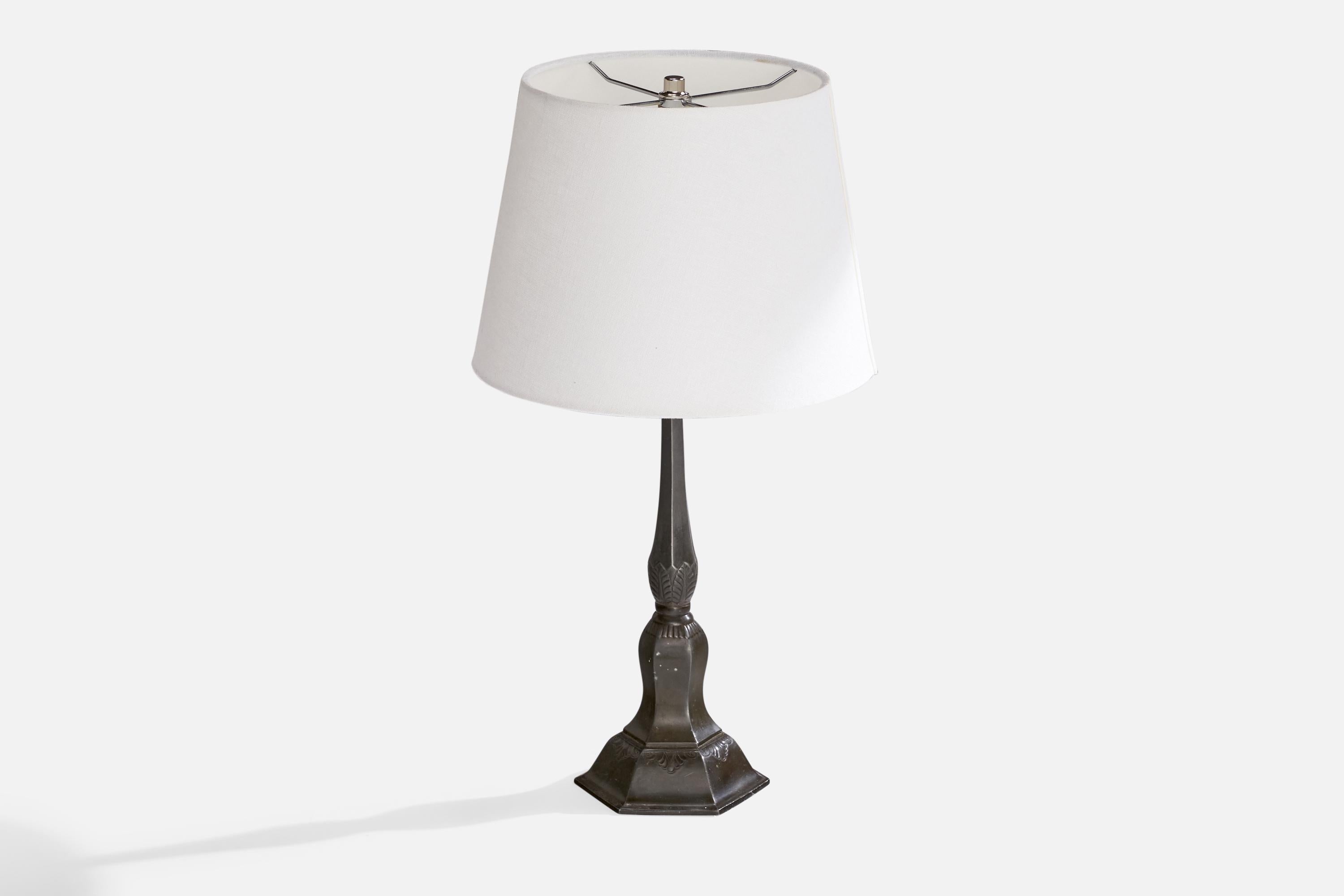 Scandinavian Modern Just Andersen, Table Lamp, Disko Metal, Denmark, 1930s For Sale