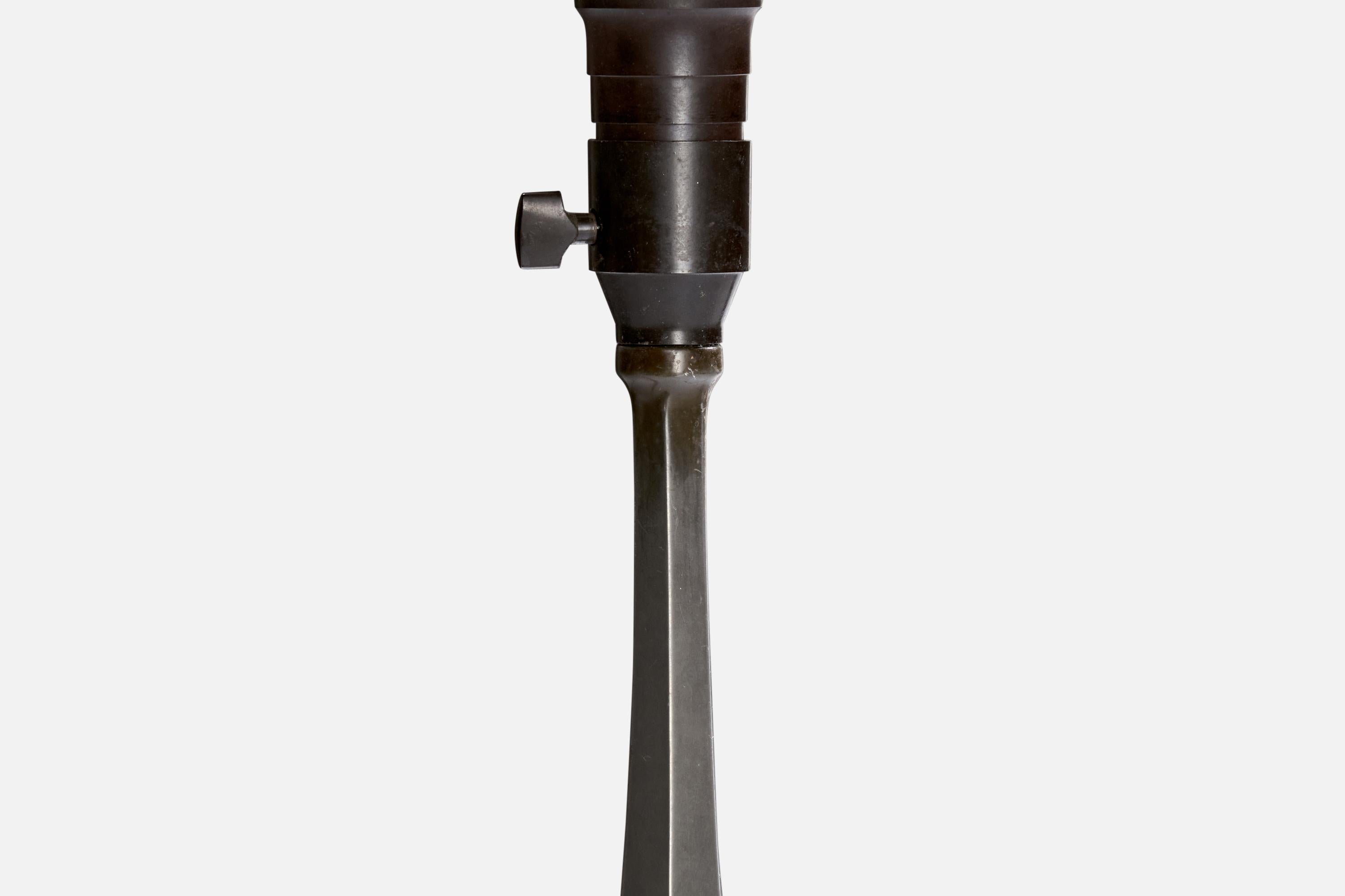 Danish Just Andersen, Table Lamp, Disko Metal, Denmark, 1930s For Sale