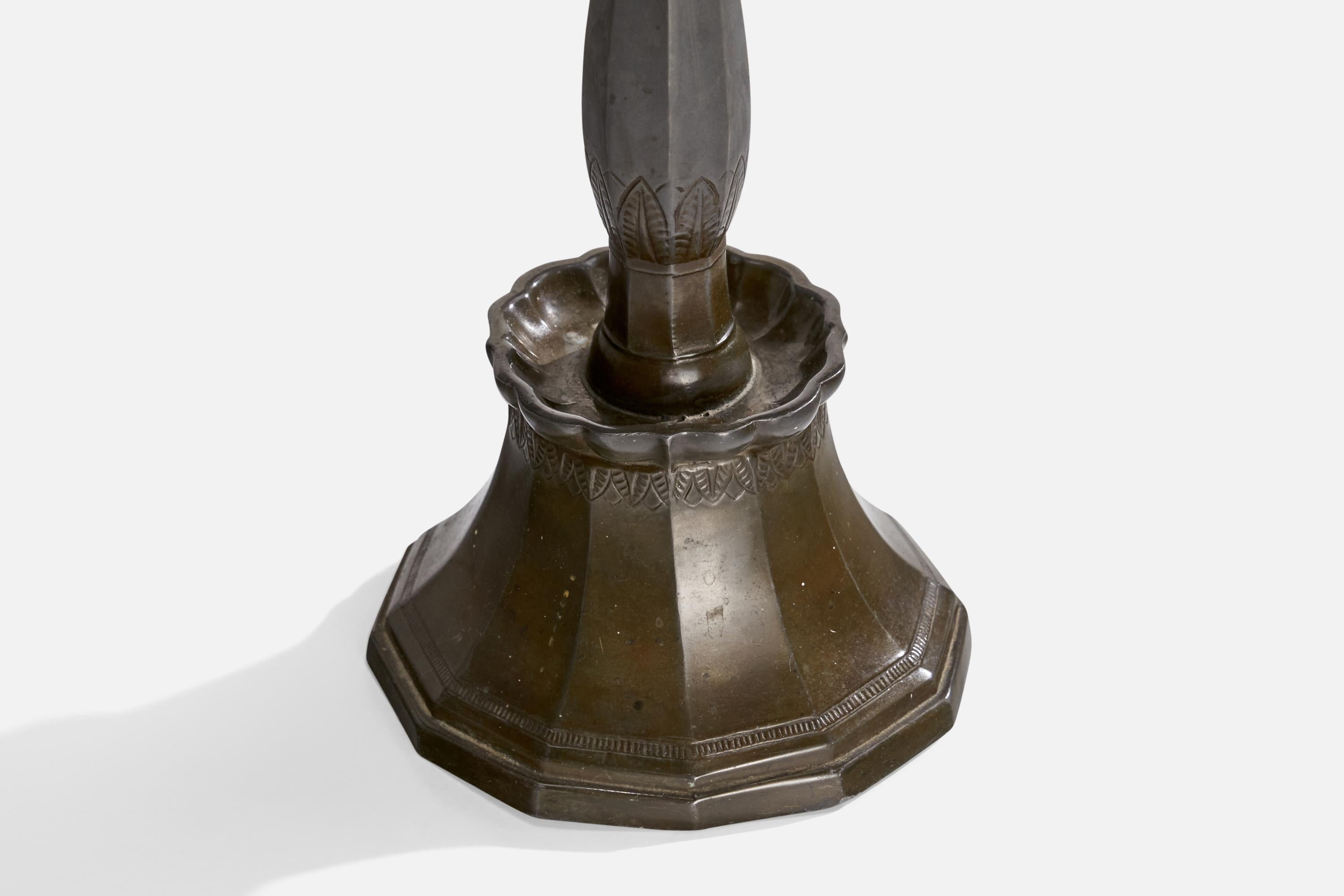 Mid-20th Century Just Andersen, Table Lamp, Disko Metal, Denmark, 1930s