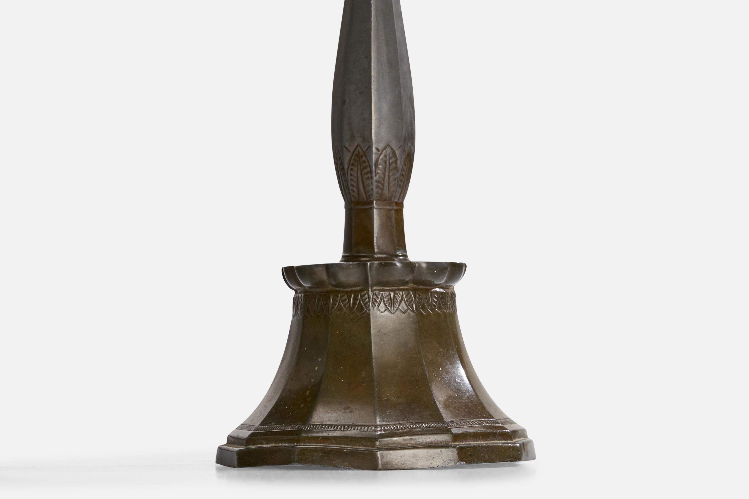Just Andersen, Table Lamp, Disko Metal, Denmark, 1930s 1
