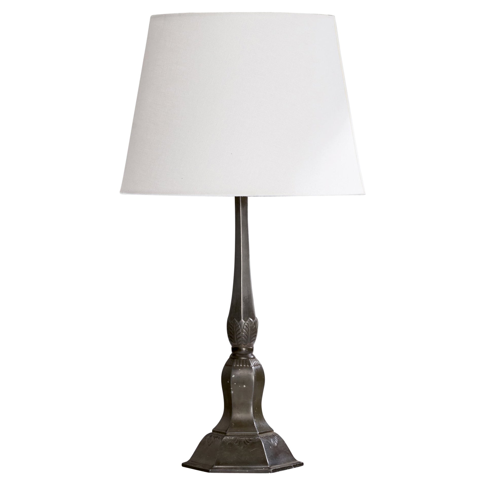 Just Andersen, Table Lamp, Disko Metal, Denmark, 1930s