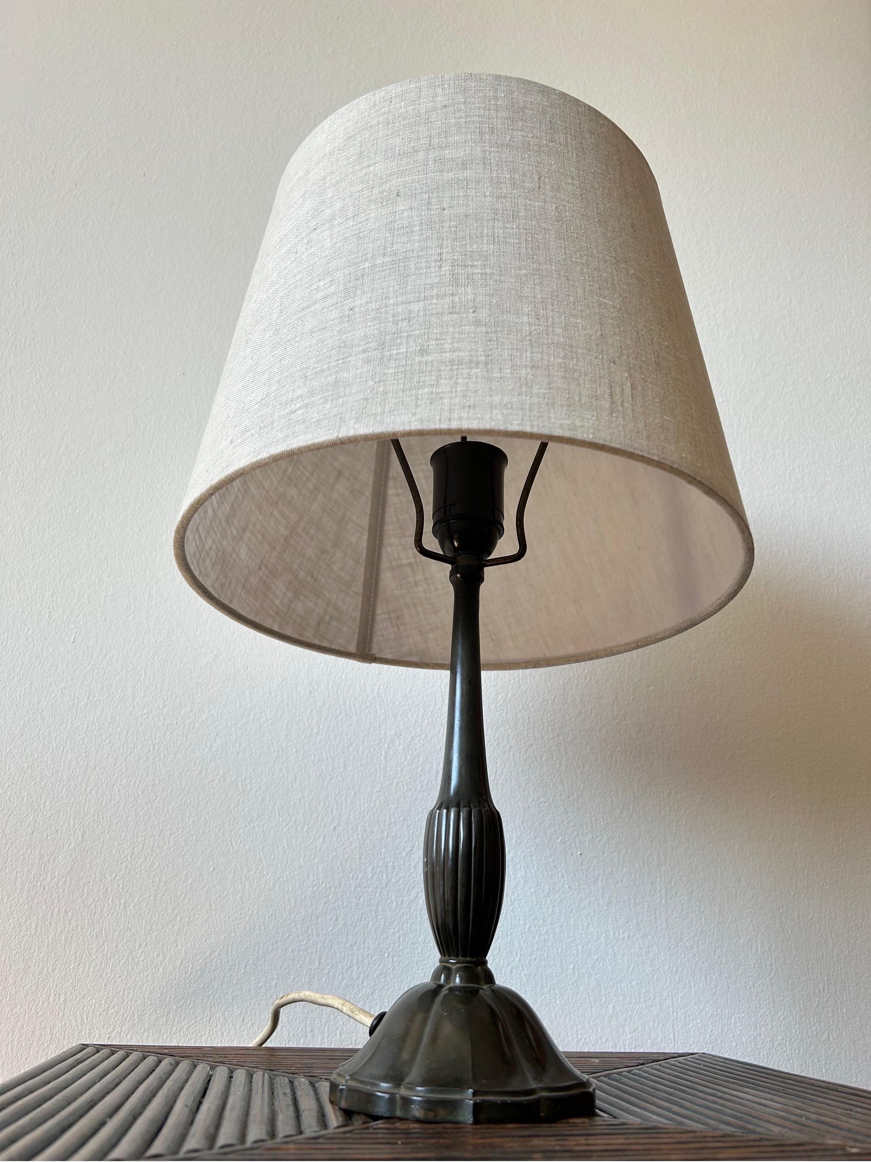 Danish Just Andersen Table Lamp Model D56 in Disko Metal